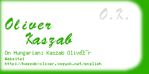 oliver kaszab business card